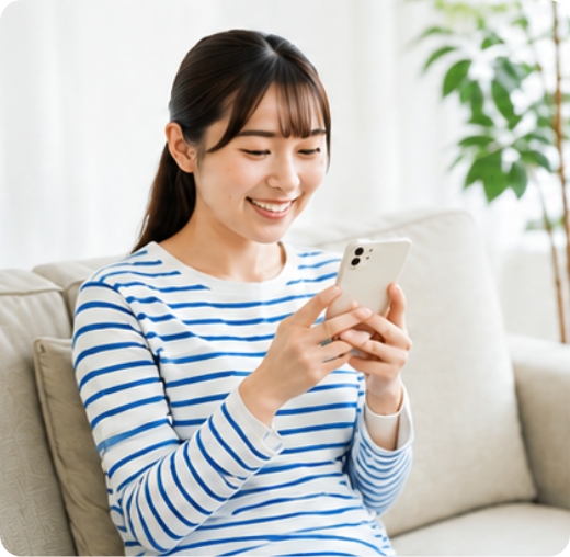 スマートフォンで体験レッスンを申し込む様子