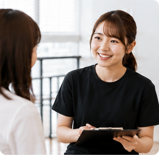 教室・レッスン内容を案内する様子